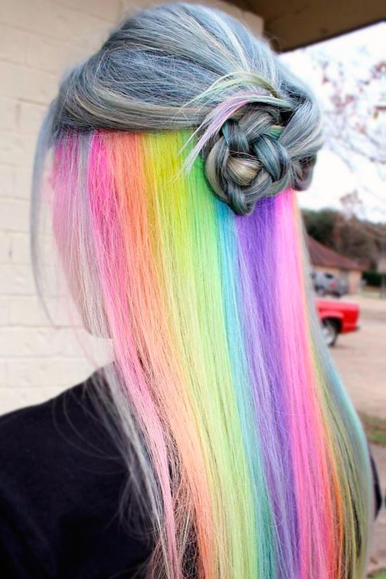 hidden rainbow hair