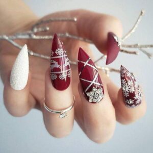 uñas navideñas