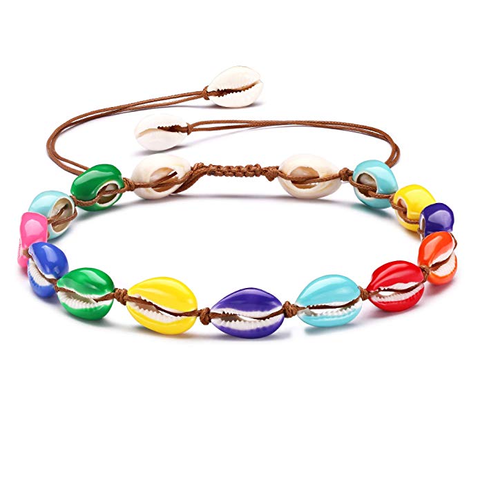 pulsera de caracolas de colores