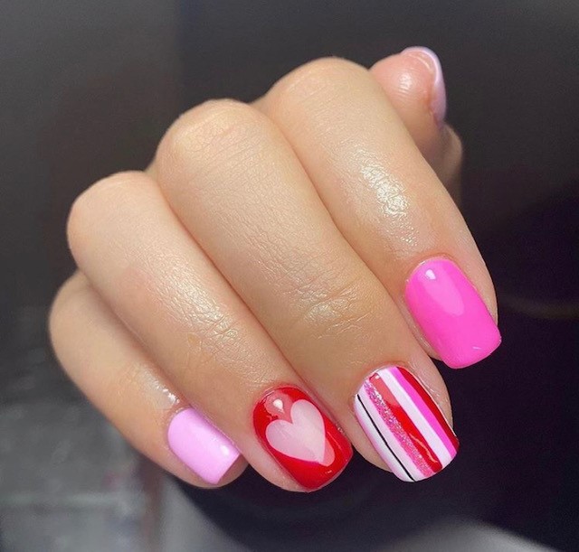 uñas san valentín