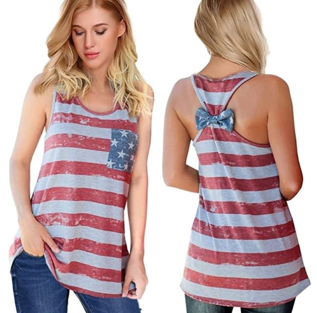 top con bandera americana para verano
