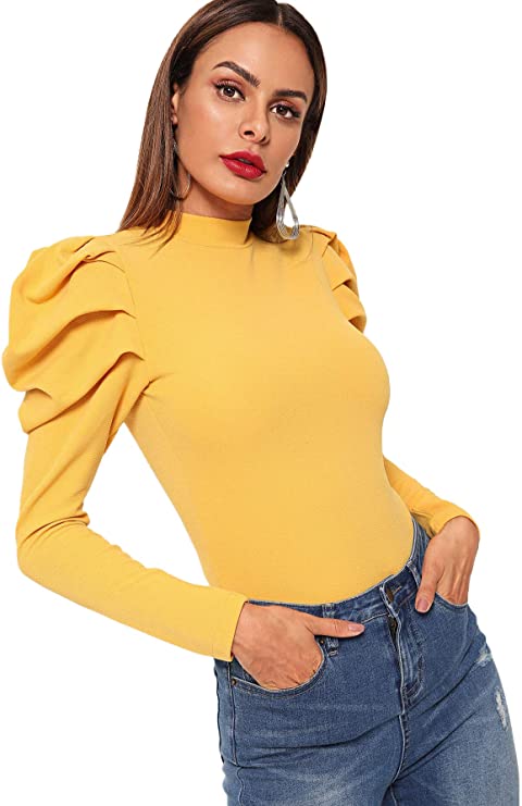 top amarillo con mangas statement